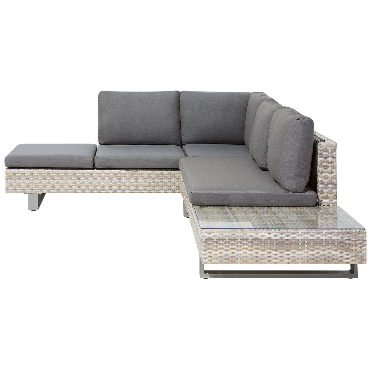 LOUNGE-SET 5-Sitzer grau modular Lanciano - Grau, Kunststoff - Beliani