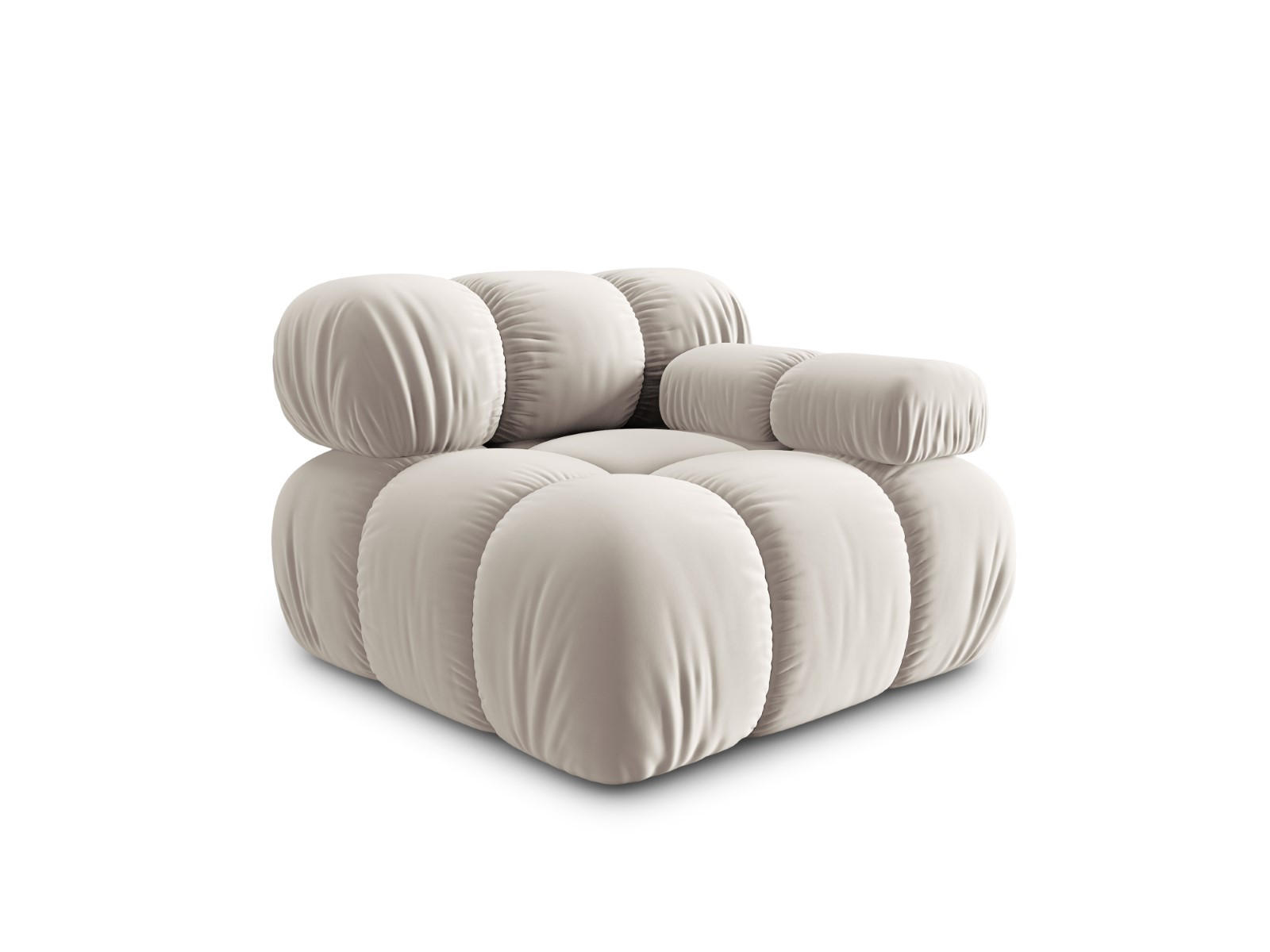 MODUL rechts Bellis aus Samt leichtes beige - Creme, Textil (94/70/94cm) - Micadoni