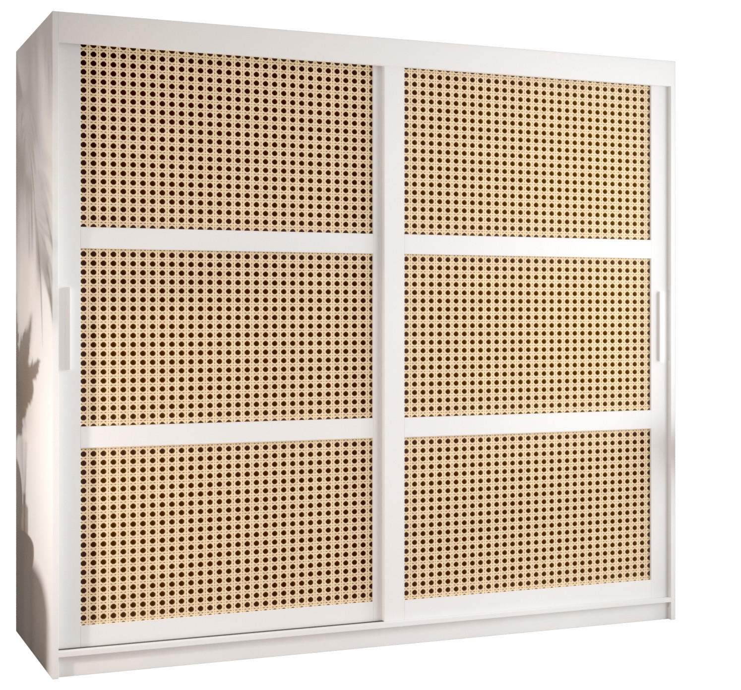 SCHWEBETÜRENSCHRANK 200/200/62 2-türig - Silberfarben/Weiß, Holz/Kunststoff (200/200/62cm) - MÖBEL KRYSPOL