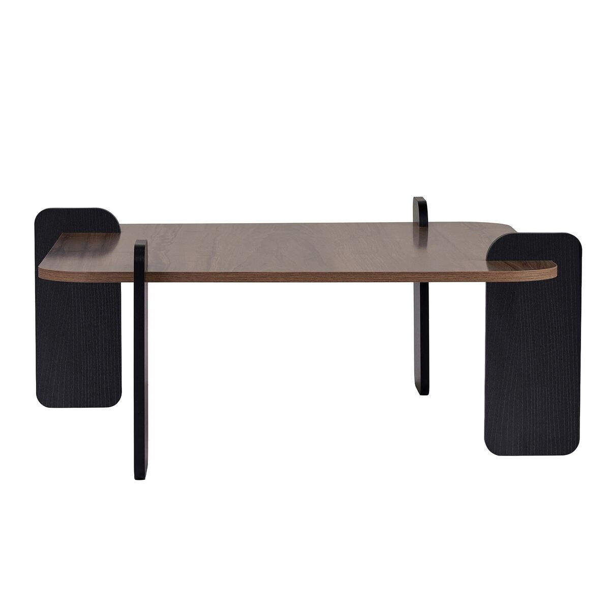 ČTVERCOVÝ konferenční stolek, délka 90 cm - ORME - černá/hnědá, kompozitní dřevo (90/35/90cm) - Calicosy
