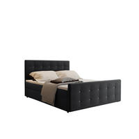 BOXBETT Mit Bettkasten Matratze Topper AMOR Schwarz 180x200 cm H2-Pocket - Schwarz, Holz/Holzwerkstoff (180/200cm) - Kaiser Möbel
