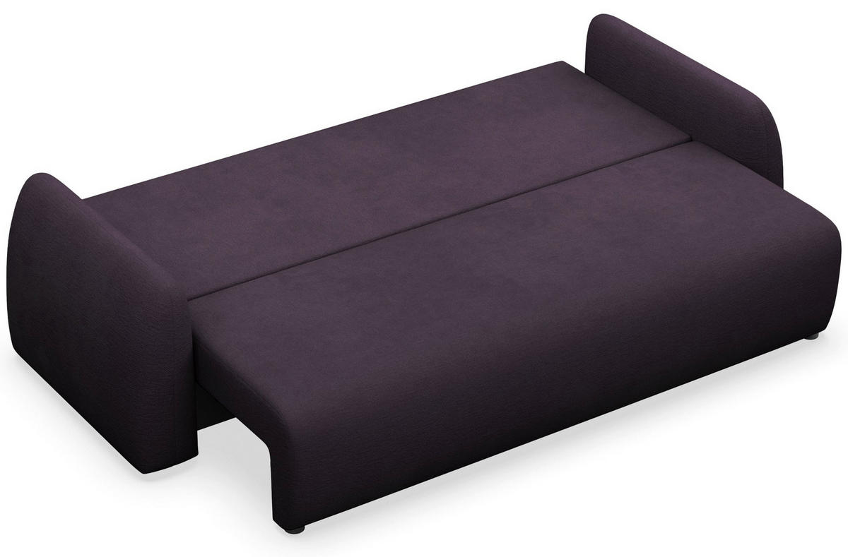 3-SITZER SOFA Nubelle violett Chenille-Bezug, wasserabweisend - Lila/Schwarz, Kunststoff/Textil (244/85/93cm) - Selsey