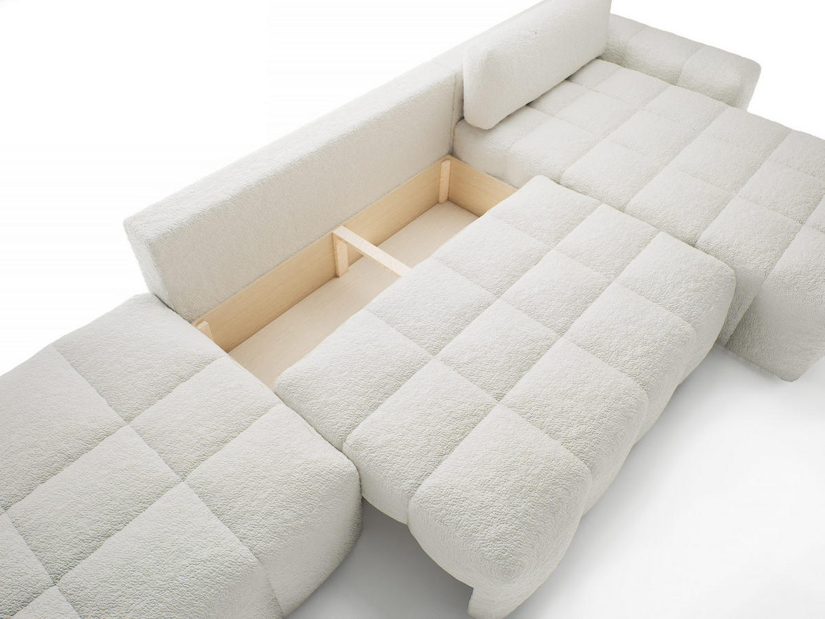 ECKSOFA mit Schlaffunktion Liptitz La, Creme - Creme, Textil (100/363cm) - Fedve