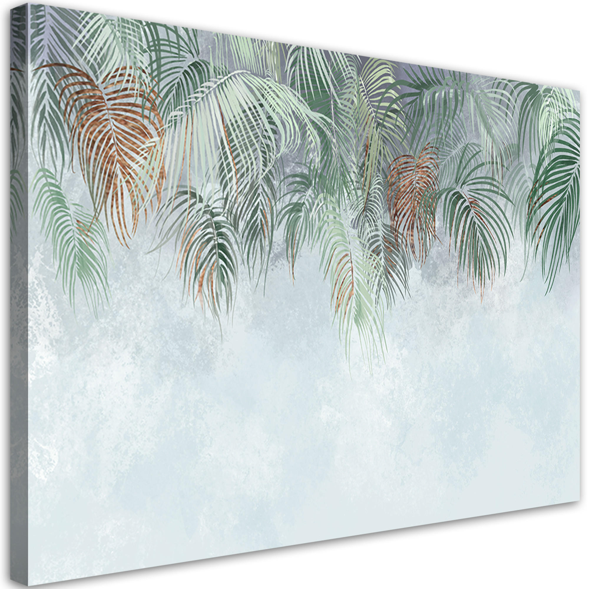 WANDBILD palmenblätter - Silberfarben, Textil (60/40cm) - Feeby