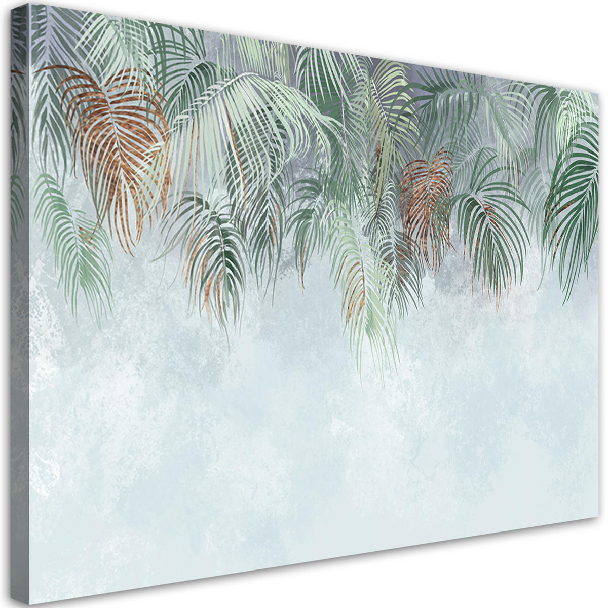 WANDBILD palmenblätter - Silberfarben, Textil (60/40cm) - Feeby