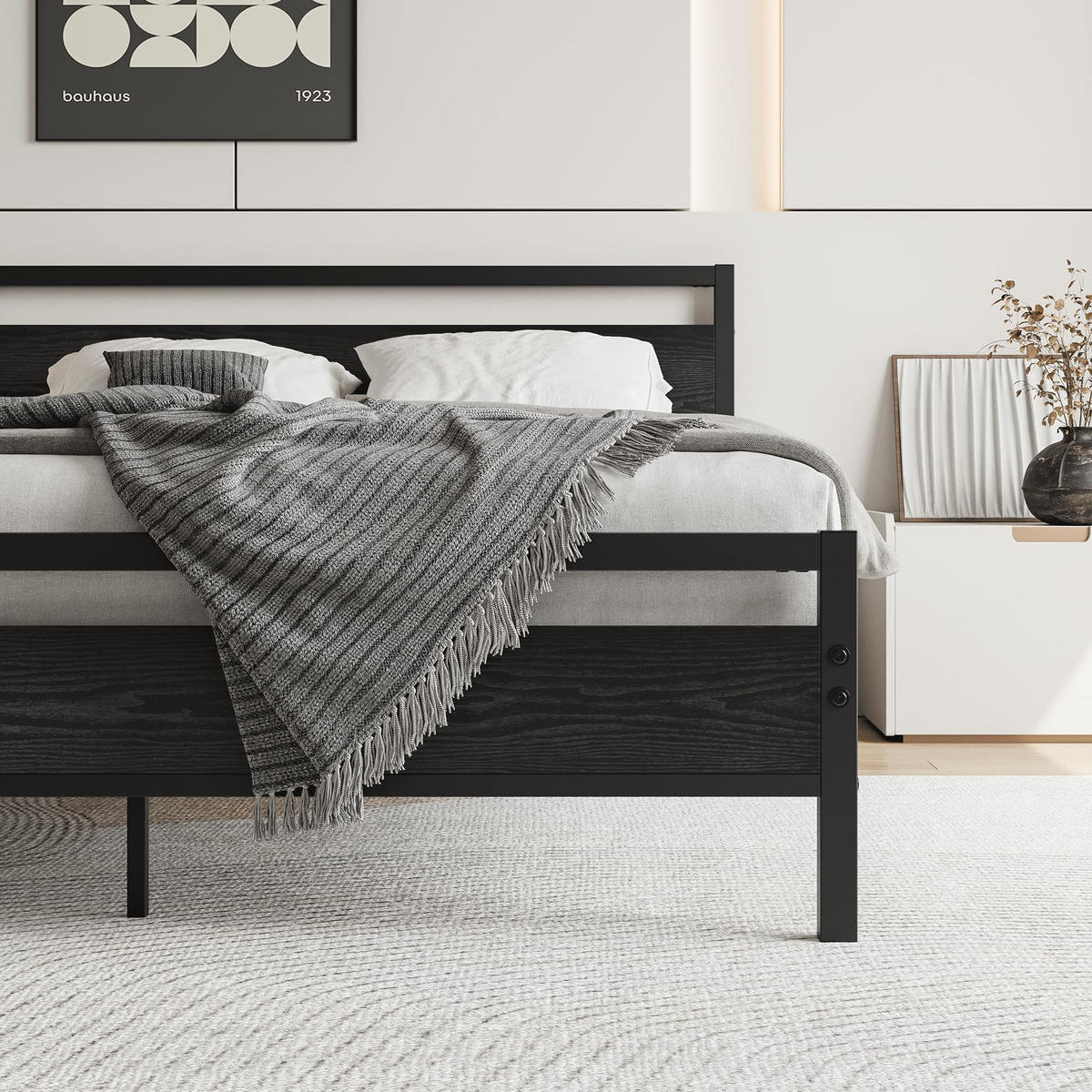METALLBETT 140/200 cm DE-33024 mit Lattenrost und Stauraum Schwarz - Schwarz, Metall (140/200cm) - ComfortXL