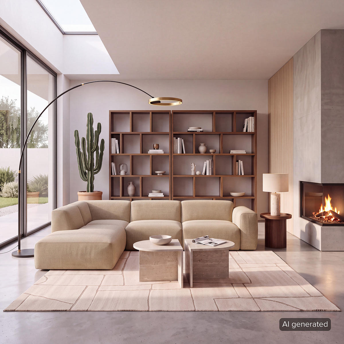 3-SITZER ECKSOFA mit Recamiere - Taupe/Schwarz, Kunststoff/Textil (295/231cm) - home24