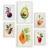 POSTER Set Mit 6 Erfrischende Früchte Plakate Von Obst Gemüse & Gesunden Lebensmitteln Im Aquarell Kunst Auf Reinweißen A3 & A4 Weißer Rahmen - Weiß, Papier (29/3cm) - Nacnic