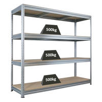 SCHWERLASTREGAL Dino 180x200x60cm Spanplatten-Ebenen Verzinkt - Silberfarben, Metall (200/180/60cm) - PROREGAL