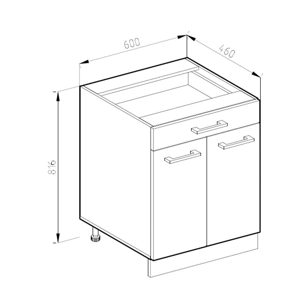KÜCHENUNTERSCHRANK R-Line Weiß Landhaus 80 cm, AP Anthrazit - Anthrazit/Creme, Holzwerkstoff (60/81.6/60cm) - Vicco