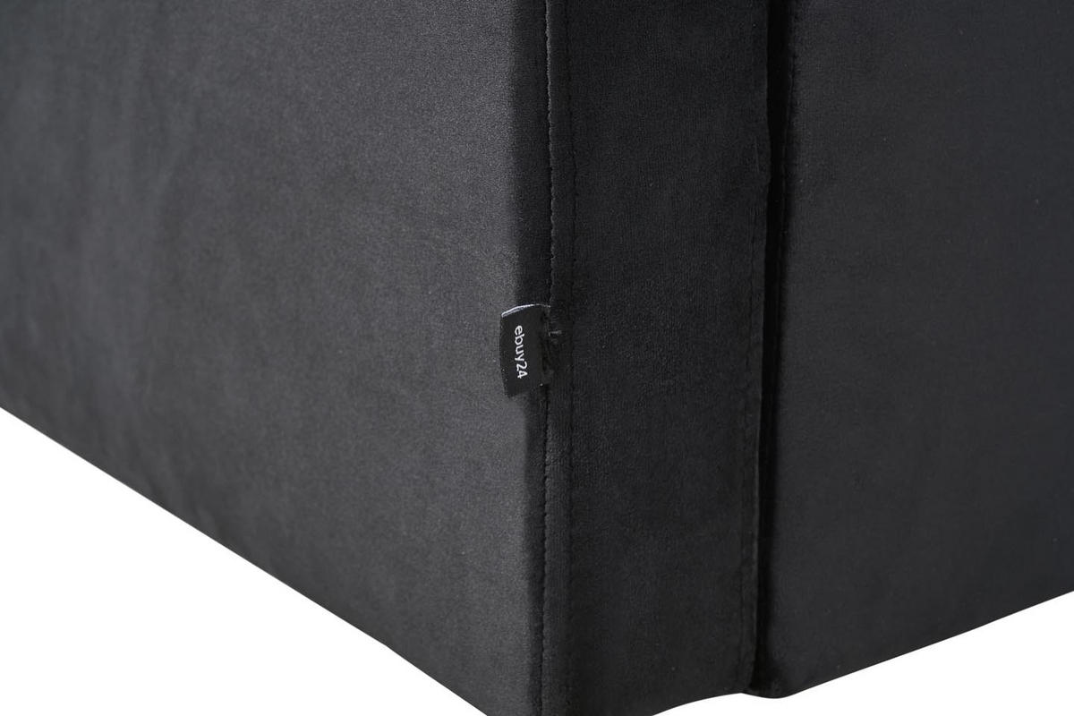 ECKSOFA Velours schwarz - Schwarz, Textil (290/177cm) - ebuy24