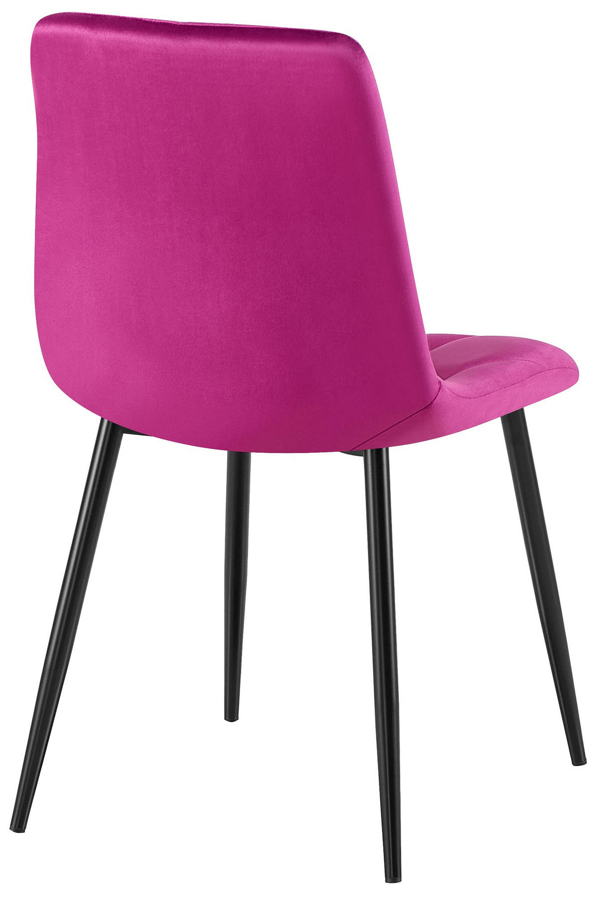 STUHL 2er Set Samt Lila - Lila/Schwarz, Textil/Metall (45/85/55cm) - CLP