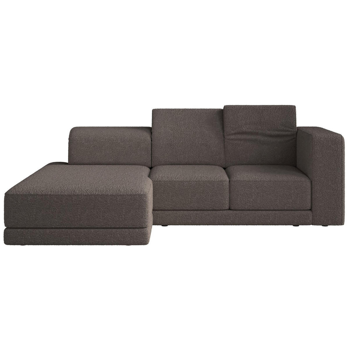 ECKSOFA Novals L-Form, 4-Sitzer, links 278 cm - Schwarz/Braun, Holz/Kunststoff (278/168cm) - Selsey