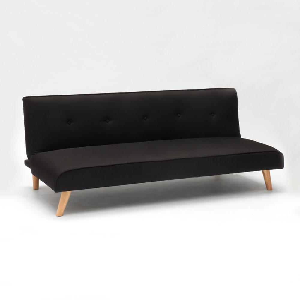 SCHLAFSOFA Larimar - Schwarz - Schwarz, Textil (178/70/82cm) - Pasmara
