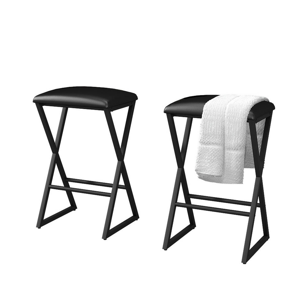 BARHOCKER Vault Schwarz 40 x 64 cm 2er Set - Schwarz, Metall (40/64/34cm) - Vicco