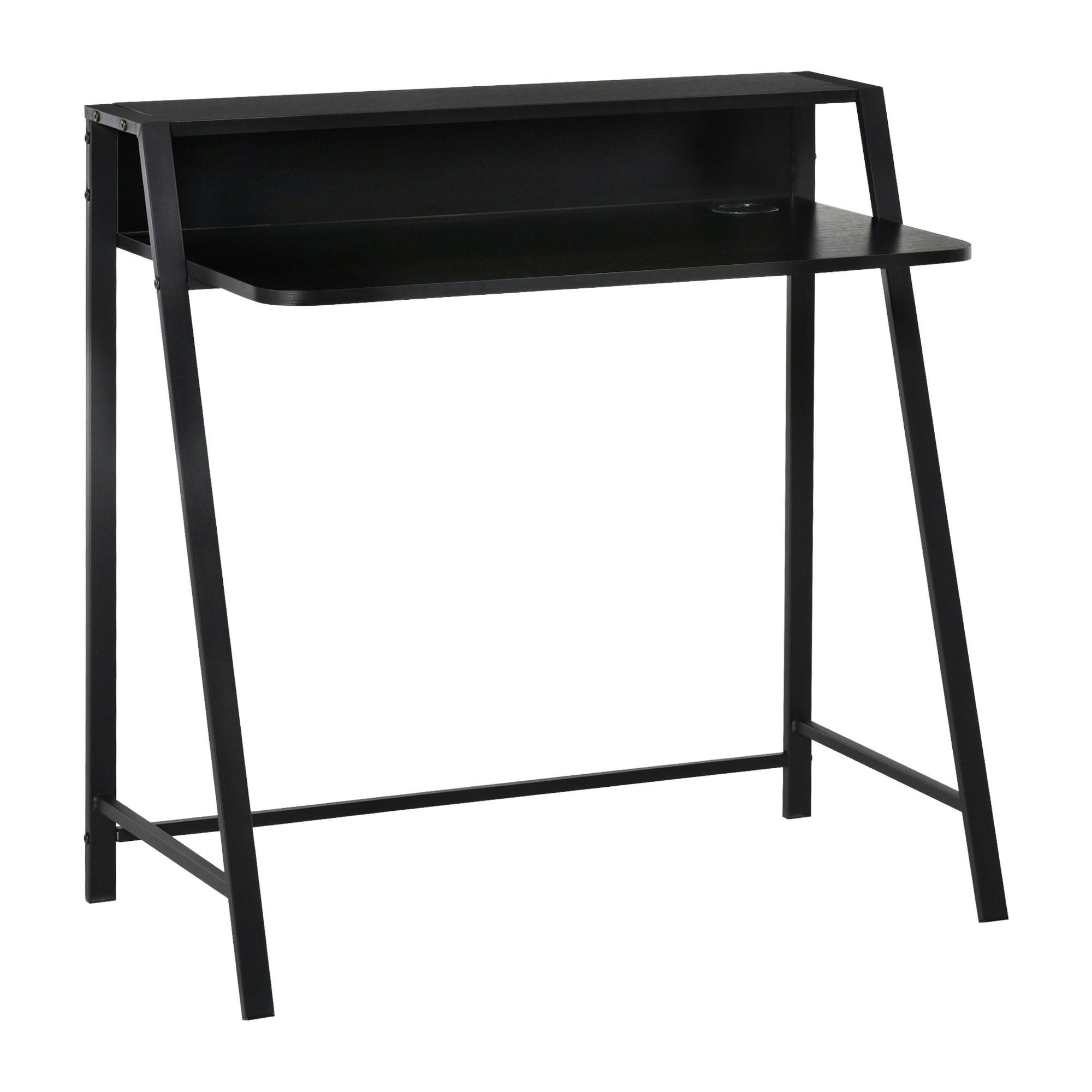 SCHREIBTISCH, MDF, Eisen, Schwarz - Schwarz, Kunststoff (84/45/85cm) - HOMCOM