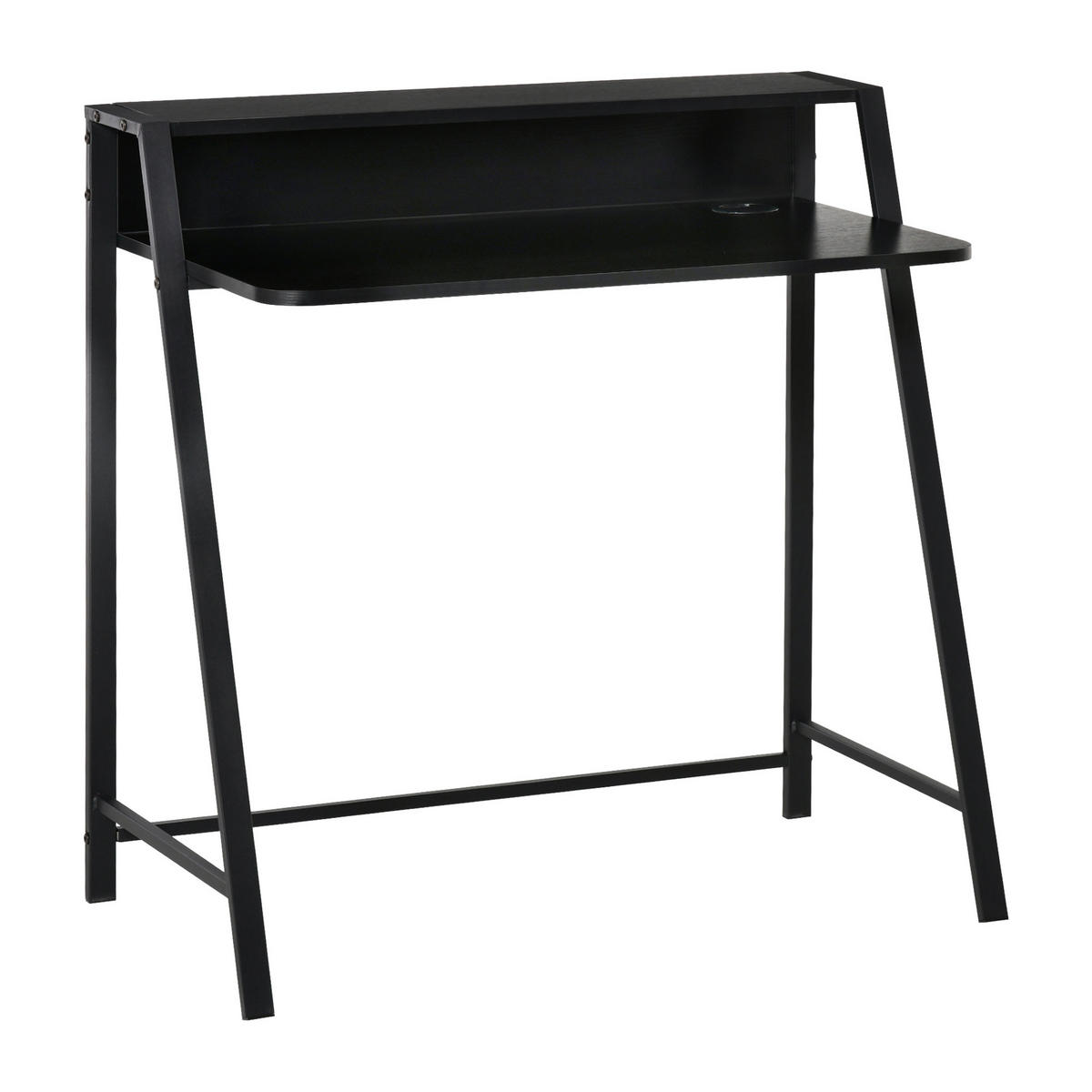 SCHREIBTISCH, MDF, Eisen, Schwarz - Schwarz, Kunststoff (84/45/85cm) - HOMCOM