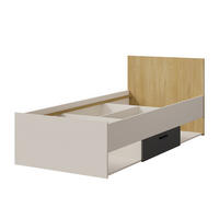 JUGENDBETT mit Schubladen Billz 90x200 Kaschmir/Eiche Cremona - Kaschmir/Schwarz, Holzwerkstoff/Kunststoff - mzm24