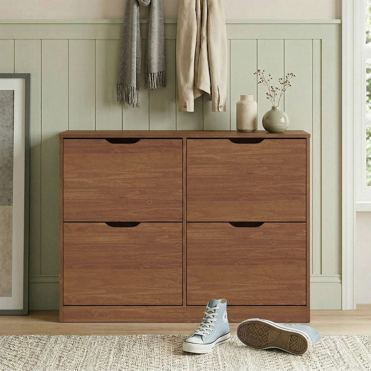 SCHUHKIPPER BASIL Kastanie - Kastanienfarben, Holz (115/79/25cm) - IDIMEX
