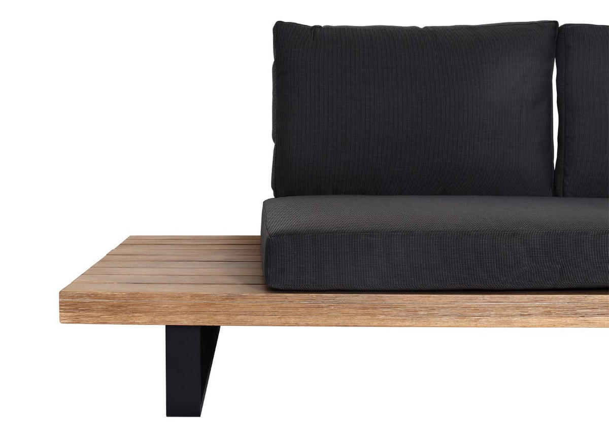 GARTENGARNITUR mit Sessel Hellbraun Dunkelgrau - Braun, Holz - PROREGAL