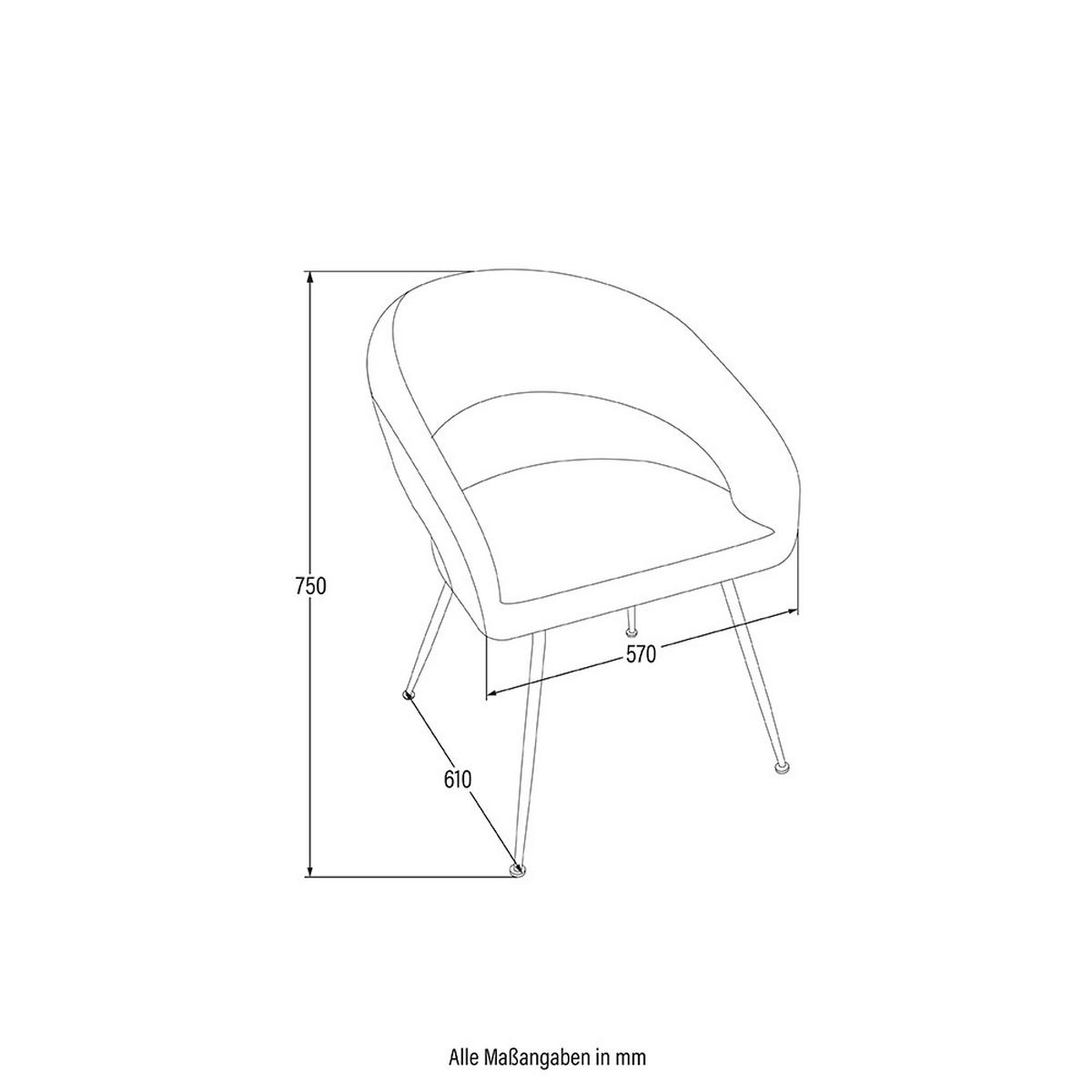 ESSZIMMERSTUHL LYRIC - Menge: 2, Farbe: Samt Schwarz - Schwarz/Altrosa, Textil/Metall (75/61/57cm) - Home Deluxe