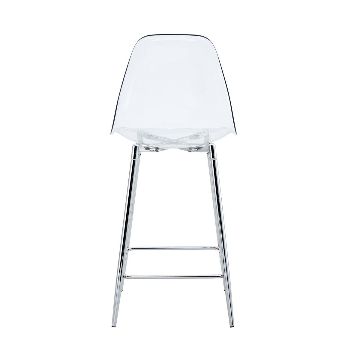 BARHOCKER DE-36582 2er Set mit transparenter Sitzschale Schwarz - Silberfarben, Kunststoff (45/102/51cm) - ComfortXL
