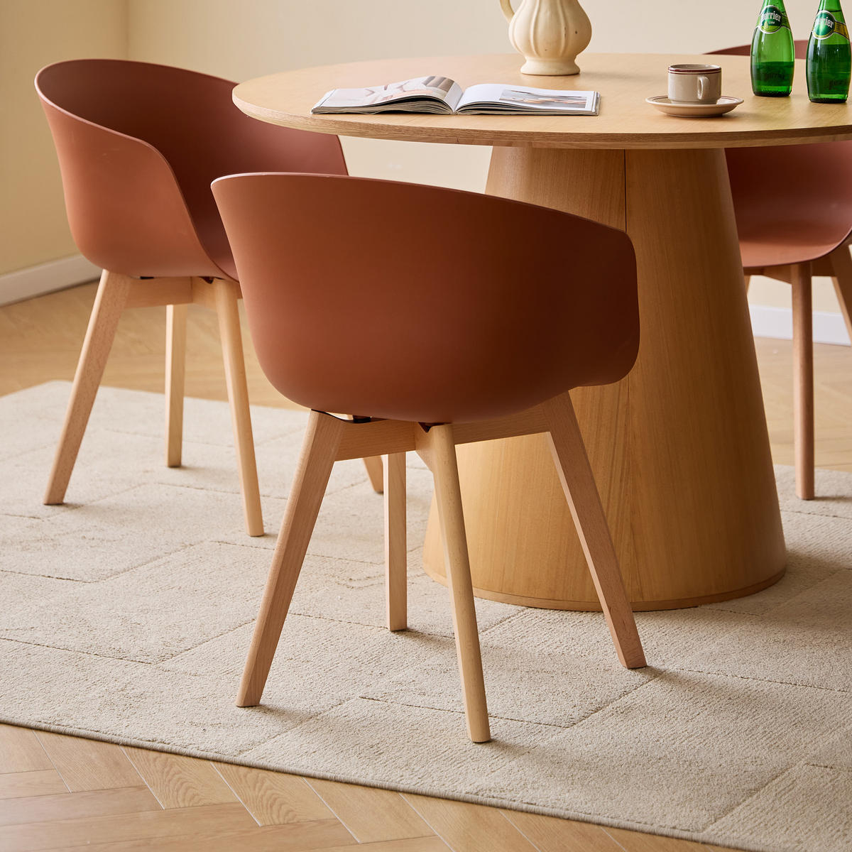 STUHL 4er-Set Polypropylen Terracotta - Rot, Kunststoff (55/76/56cm) - Nordlys