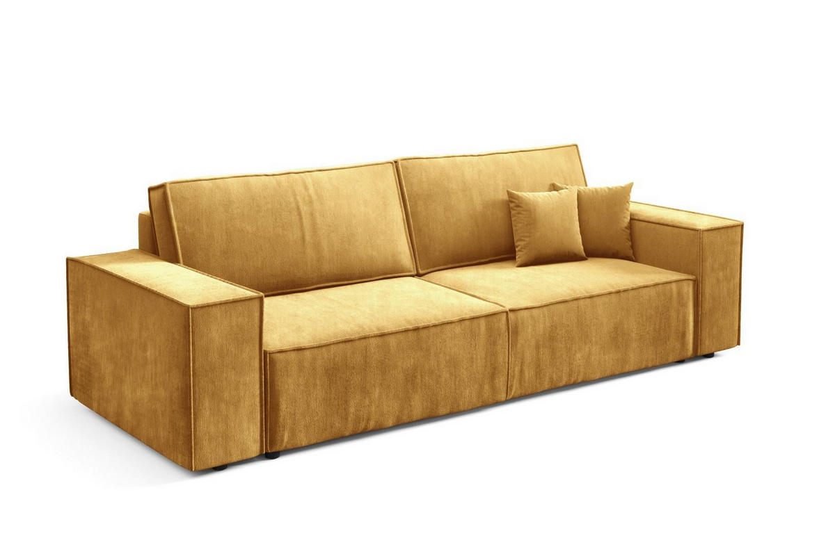 SCHLAFSOFA mit Bettkasten Gelb - Gelb, Textil (255/88/102cm) - Furnisell