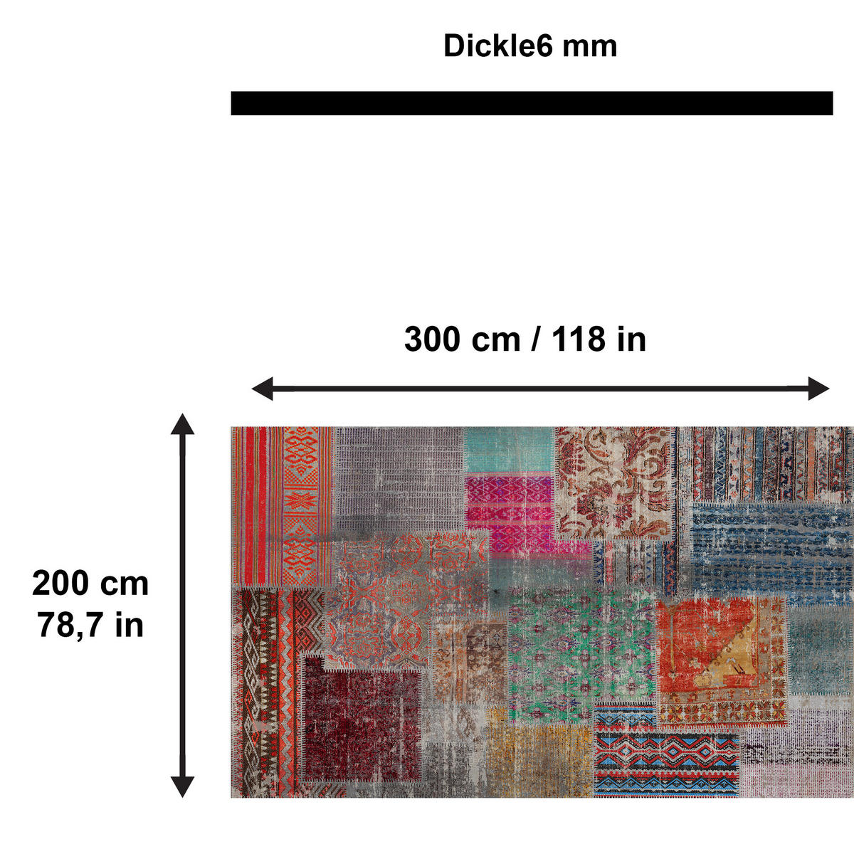 TEPPICH Denise 200x300 cm - Multicolor, Textil (200/300cm) - Bamyum