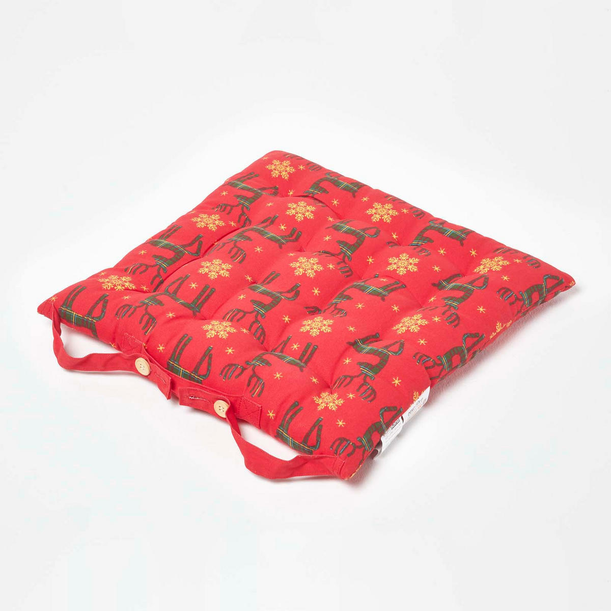 STUHLKISSEN Rentier, rot im 4er-Set 40/40/5 cm - Rot, Textil (40/40/5cm) - Homescapes