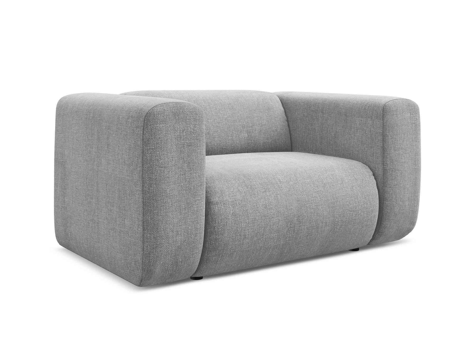 SESSEL Chenille Stoff Grau - Hellgrau/Schwarz, Kunststoff/Textil (137/70/89cm) - Makamii