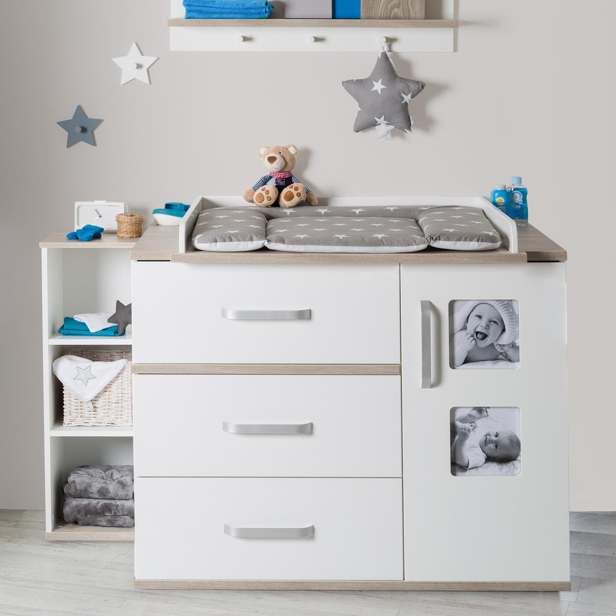 WICKELKOMMODE Moritz - Weiß, Holzwerkstoff/Metall (117/101.5/78cm) - Roba