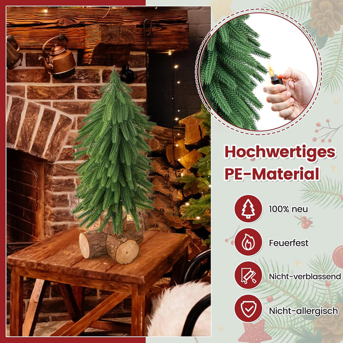 WEIHNACHTSBAUM Grün - Grün, Kunststoff (40cm) - COSTWAY