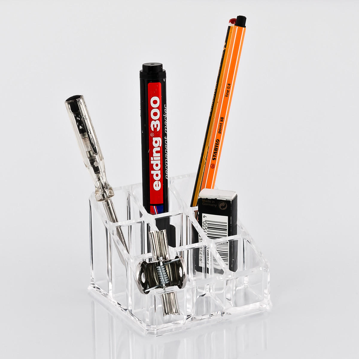 KOSMETIKORGANIZER, mit 9 Fächern, quadratisch - Transparent, Kunststoff (9/9/6.5cm) - bremermann