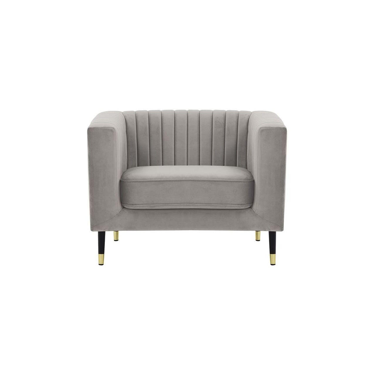 SESSEL Slender-Velluto 15 - Hellgrau, Holz/Textil (99/71/83cm) - SLF24
