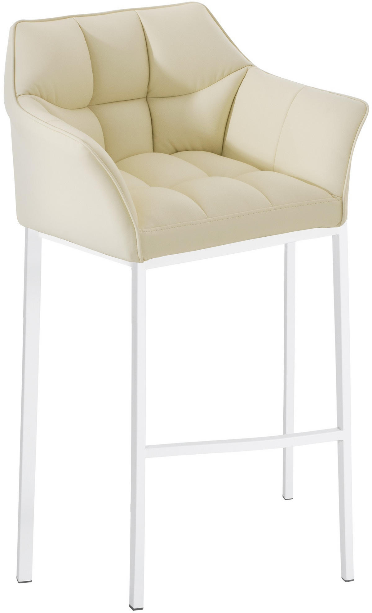 BARHOCKER Lederlook Creme - Creme/Weiß, Textil/Metall (64/110/48cm) - CLP