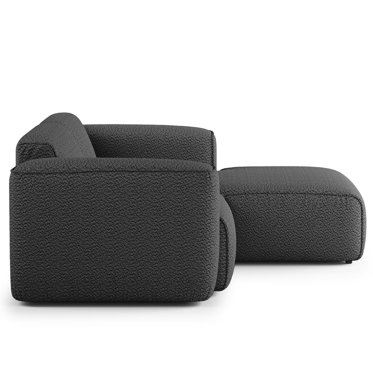 ECKSOFA mit XL-Longchair - Anthrazit/Schwarz, Kunststoff/Textil (260/171cm) - home24