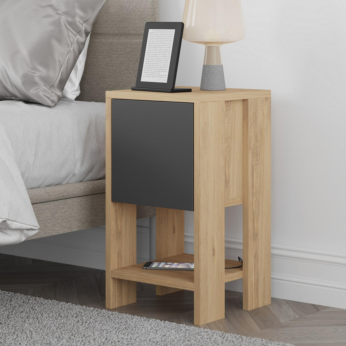 NACHTTISCH ema Braun - Braun, Holz (30/55/30cm) - Habitat Garten