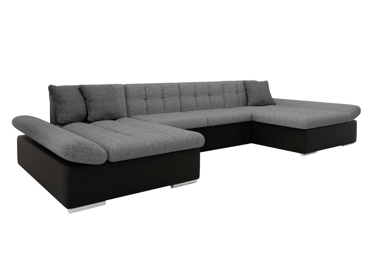 WOHNLANDSCHAFTEN Alia Lux - Chromfarben/Grau, Holz/Kunststoff (360/75/160cm) - MIRJAN24