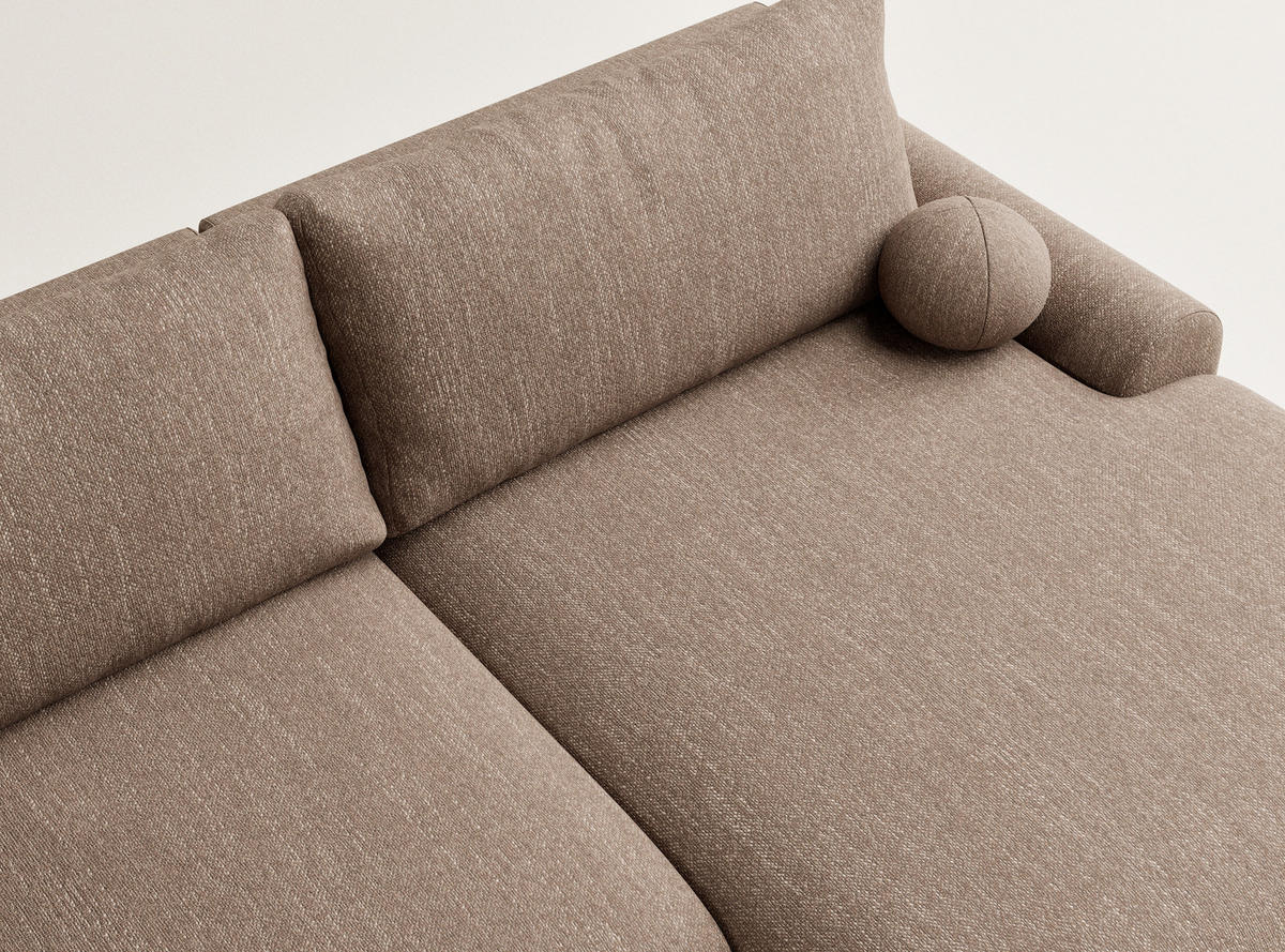 ECKSOFA MIT SCHLAFFUNKTION Tallin Braun Webstoff - Schwarz/Braun, Holz/Holzwerkstoff (240/145cm) - Maison de Reve