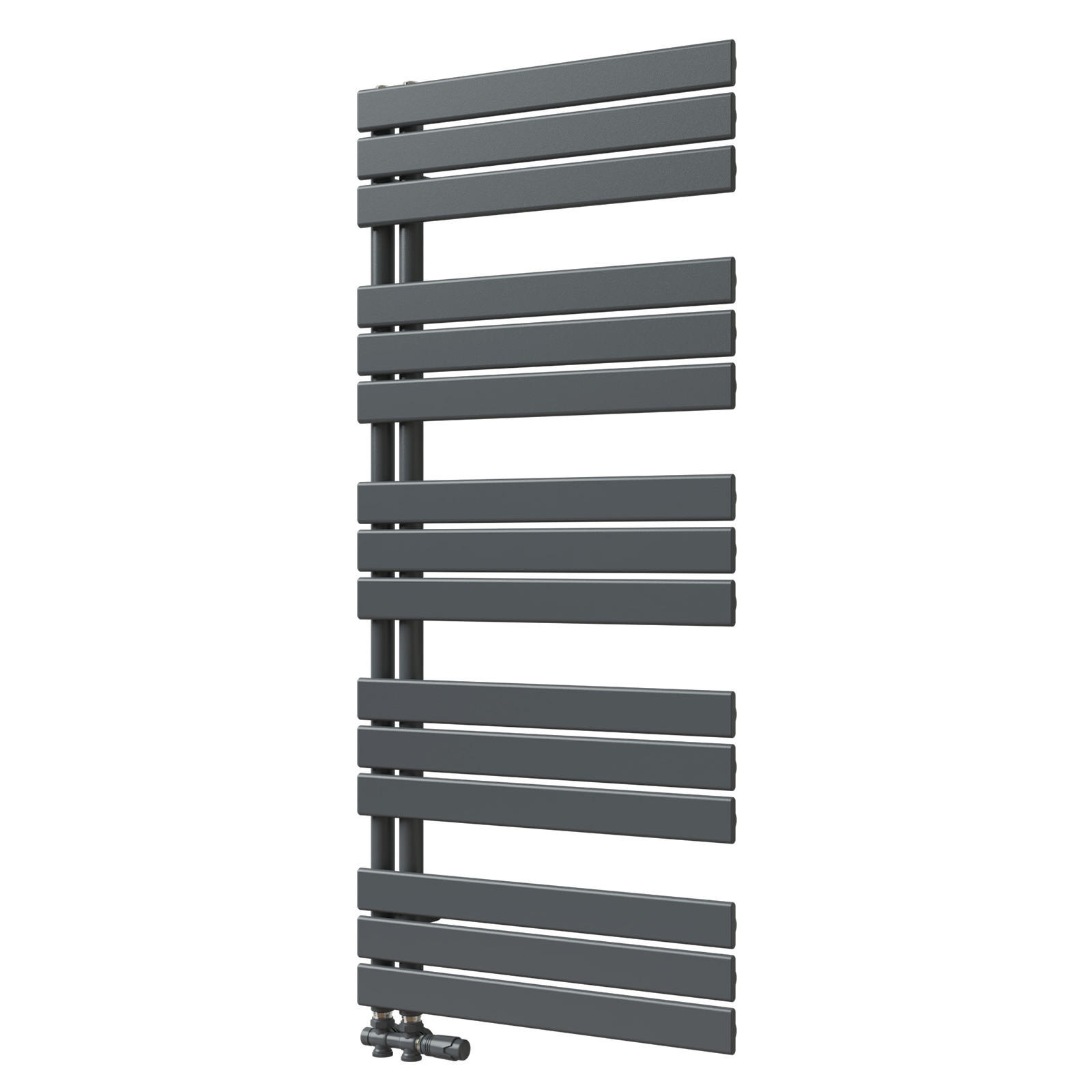 HEIZKÖRPER 132/60 cm Anthrazit Warmwasser aus Stahl 838 W mit Mittelanschluss G1/2" - Anthrazit, Metall (60/132/5.9cm) - S'AFIELINA