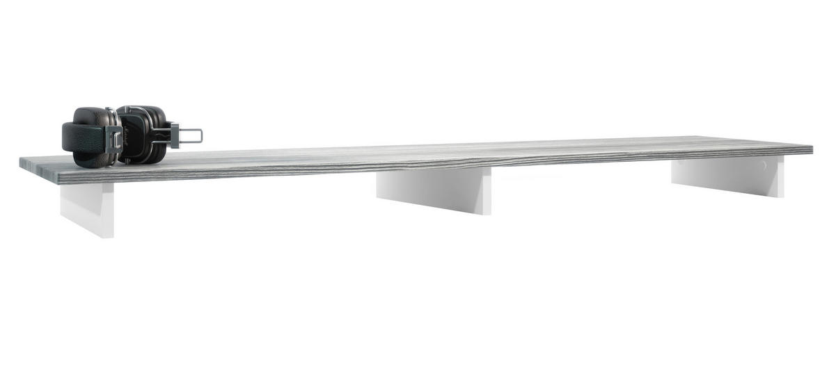 TVAUFSATZ Game Weiß matt / Avola-Anthrazit - Anthrazit, Holzwerkstoff (138.5/9.5/34.5cm) - Vladon