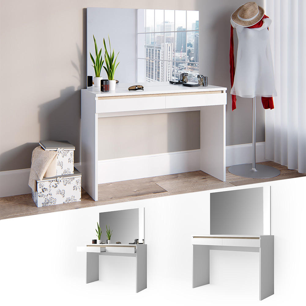 SCHMINKTISCH Emma Weiß 120 cm - Weiß, Holzwerkstoff (120/83/41.8cm) - Vicco