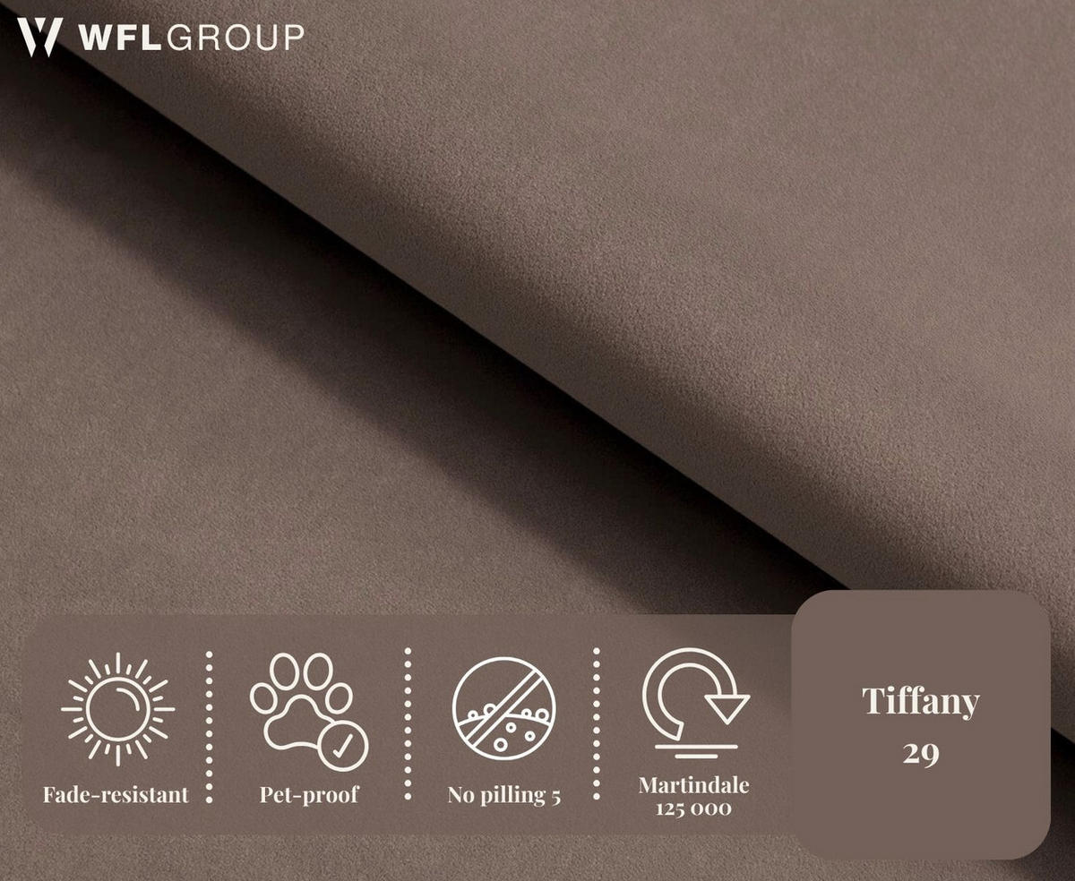 ECKSOFA Nora L-Form 3-Sitzer Universell, Samt, Taupe 223/73/223 cm - Taupe/Schwarz, Kunststoff/Textil (223/223cm) - WFL GROUP