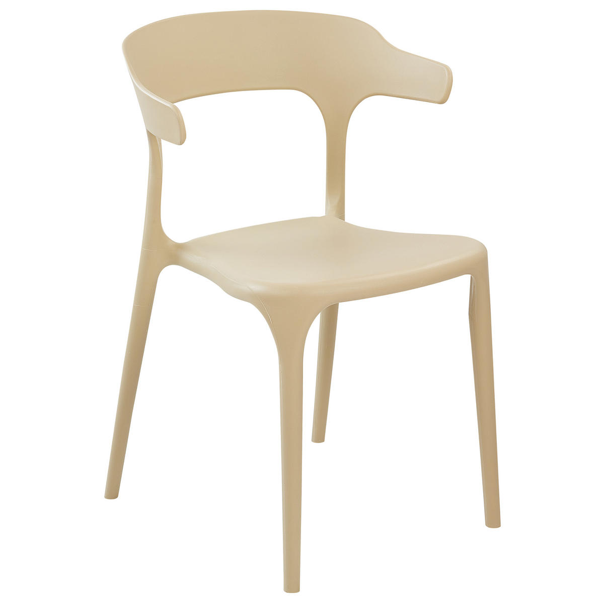 GARTENSTÜHLE 4er-Set Kunststoff sandbeige Gubbio - Beige, Kunststoff (50/76/49cm) - Beliani