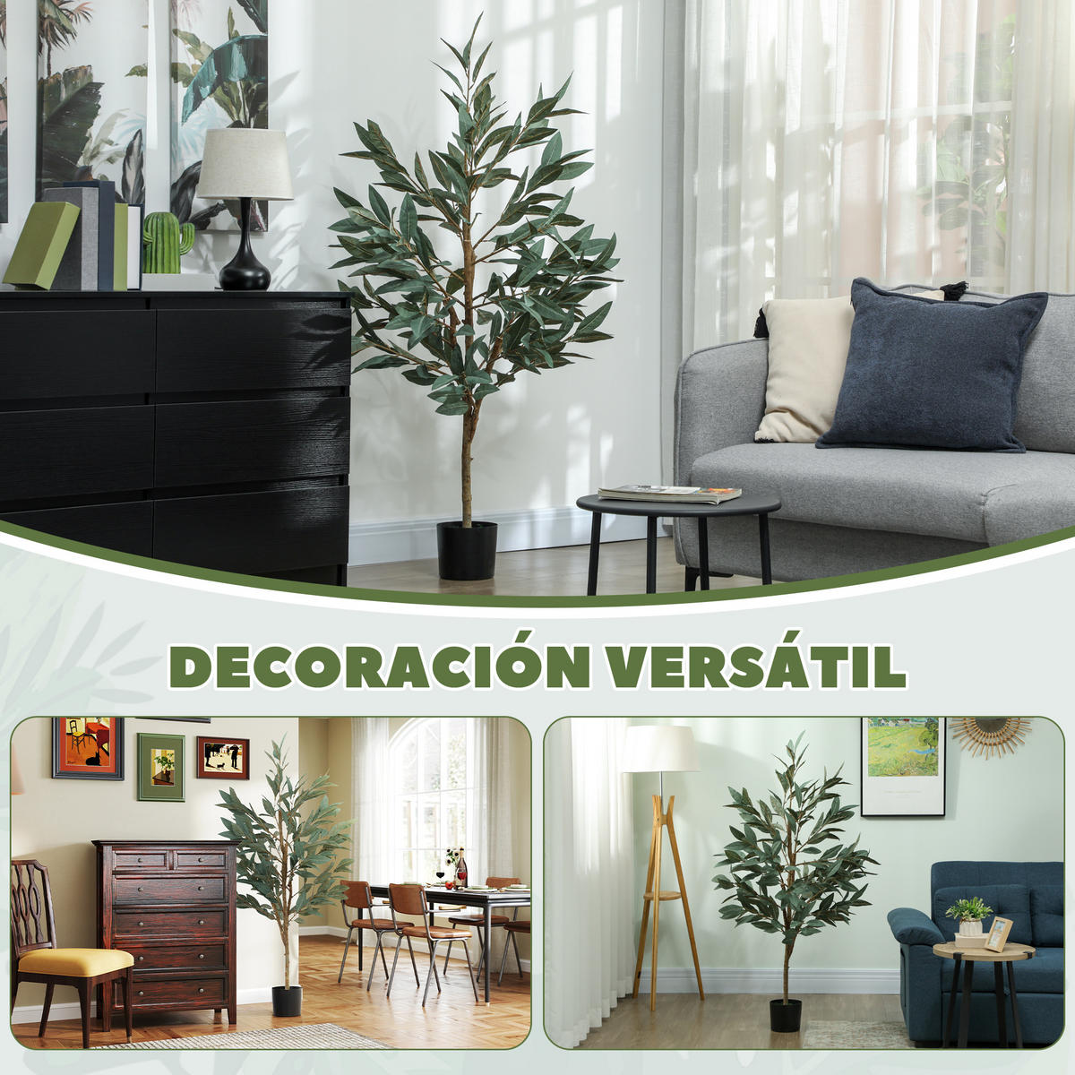 KUNSTPFLANZE, Künstlicher Lorbeerbaum 150 cm, für Zuhause, Büro, Balkon, Schlafzimmer, Grün - Multicolor, Kunststoff (150cm) - FORIOUS