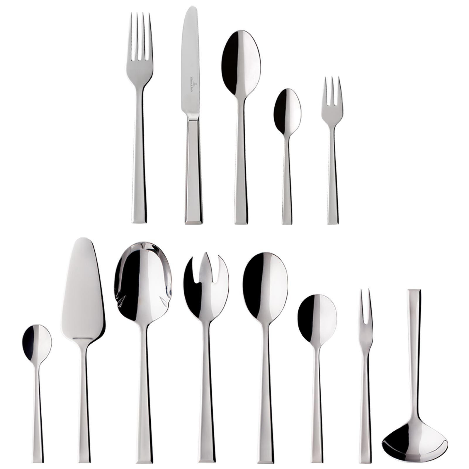 TAFELBESTECK Victor silber 68er Set - Silberfarben, Metall - Villeroy & Boch