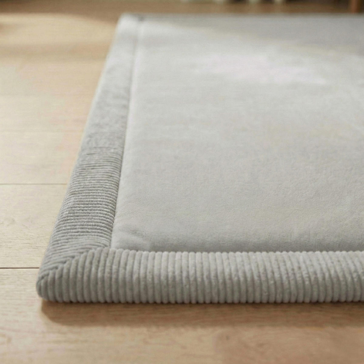 KRABBELTEPPICH samtweich, kuschelig und ÖKO-TEX zertifiziert - Hellgrau 200x300cm - Hellgrau, Textil (300/200cm) - Sanosoft