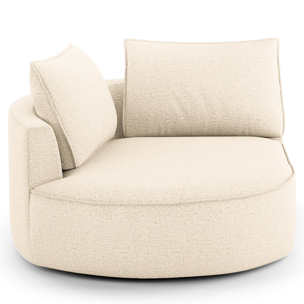 OTTOMANE - modular - Champagner/Schwarz, Kunststoff/Textil (126/82/154cm) - home24