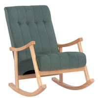 SCHAUKELSTUHL Sarti Samt, Gestell Kautschukholz natur Natura/Grün - Naturfarben/Grün, Holz/Textil (62/98/92cm) - TPFLiving